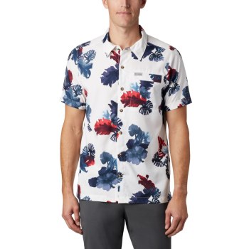 Columbia Muške Košulje - Outdoor Elements Short Sleeve Print Bijele | KALV-53068